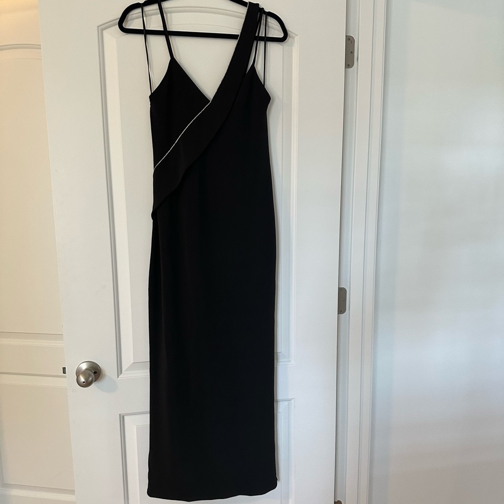 Black Zara Gown with crystal strap NWT